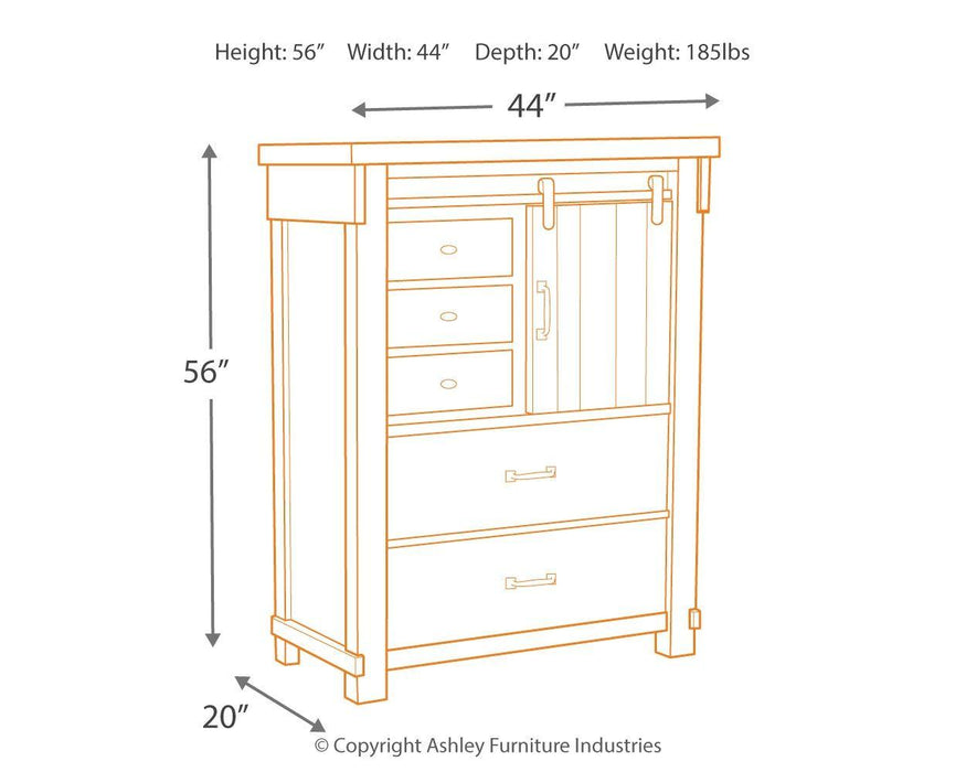 Brashland - Five Drawer Chest - Distressed Finish