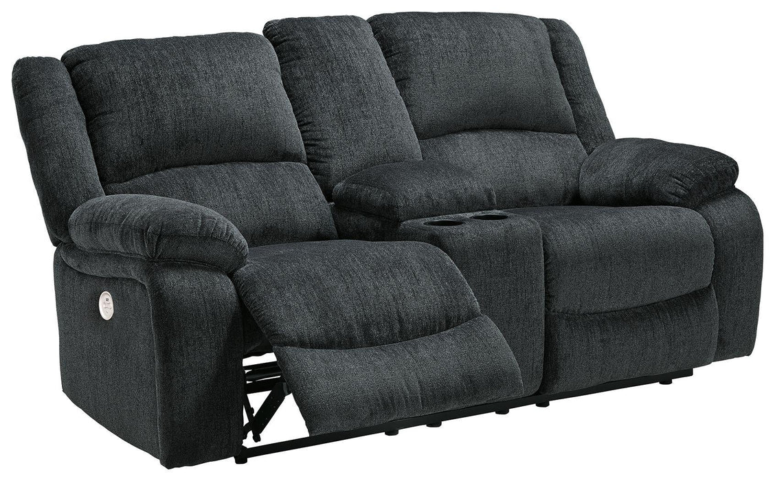 Draycoll - Dbl Rec Pwr Loveseat W/console