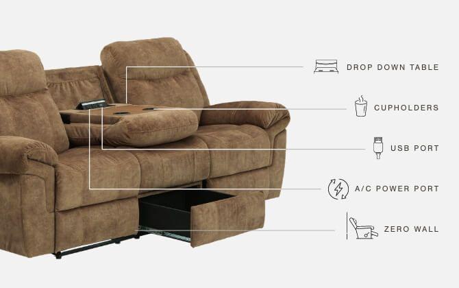 Huddle-up - Rec Sofa W/drop Down Table