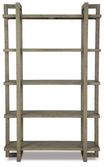 Bergton Distressed Gray Bookcase