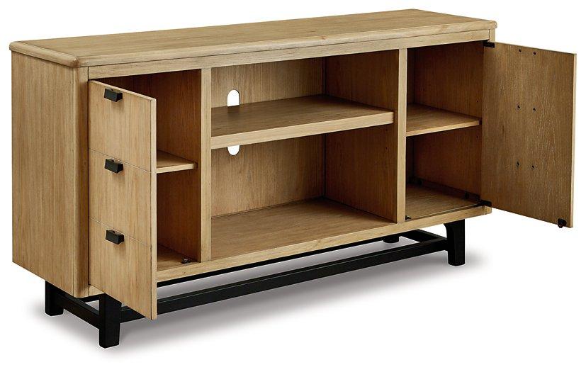 Freslowe Light Brown/Black Large TV Stand