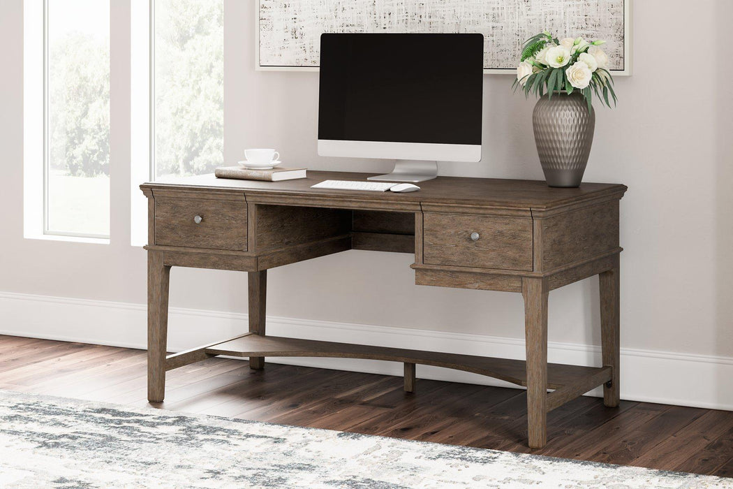 Janismore Weathered Gray Home Office Storage Leg Desk