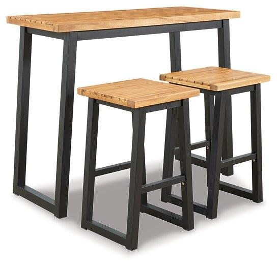 Town Wood Brown/Black Outdoor Counter Table Set (Set of 3)