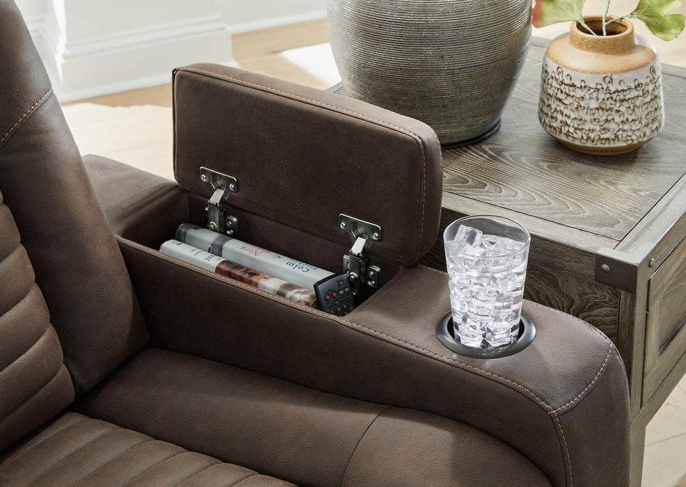 Soundcheck Earth Power Reclining Loveseat with Console