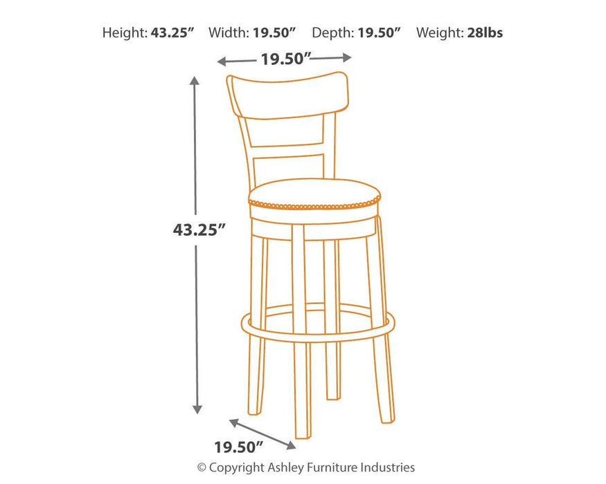 Pinnadel - Tall Uph Swivel Barstool(1/cn)