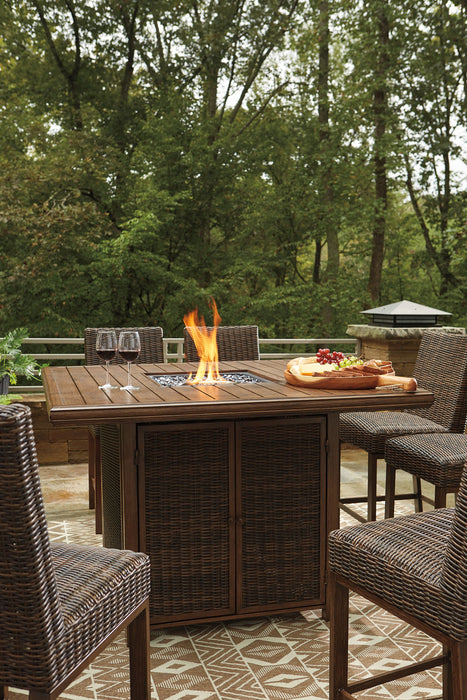 Paradise Trail 9-Piece Outdoor Bar Table Set