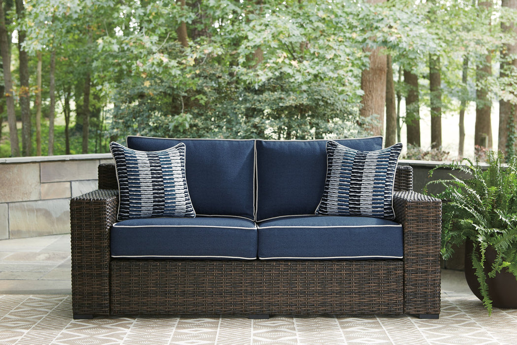 Grasson Lane 3-Piece Outdoor Sofa and Loveseat with Ottoman