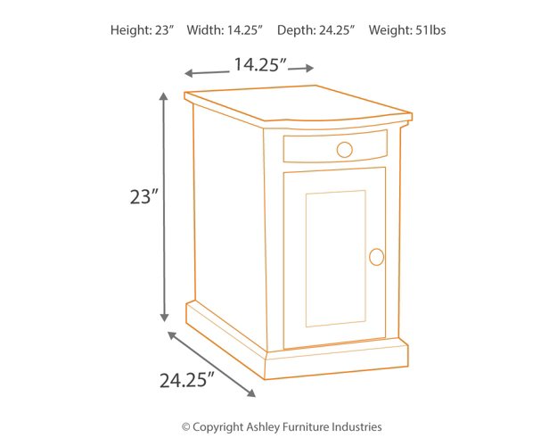 Laflorn Chairside End Table with USB Ports & Outlets