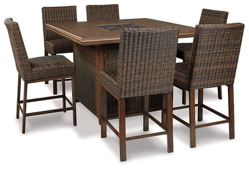 Paradise Trail 7-Piece Outdoor Bar Table Set image